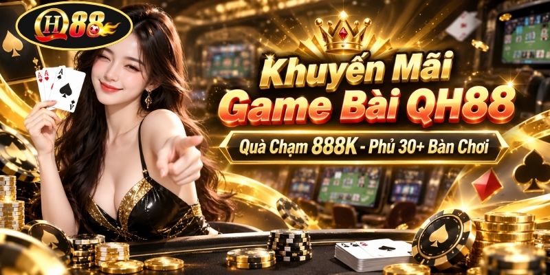 Khuyến Mãi Game Bài QH88 | Quà Chạm 888K - Phủ 30+ Bàn Chơi