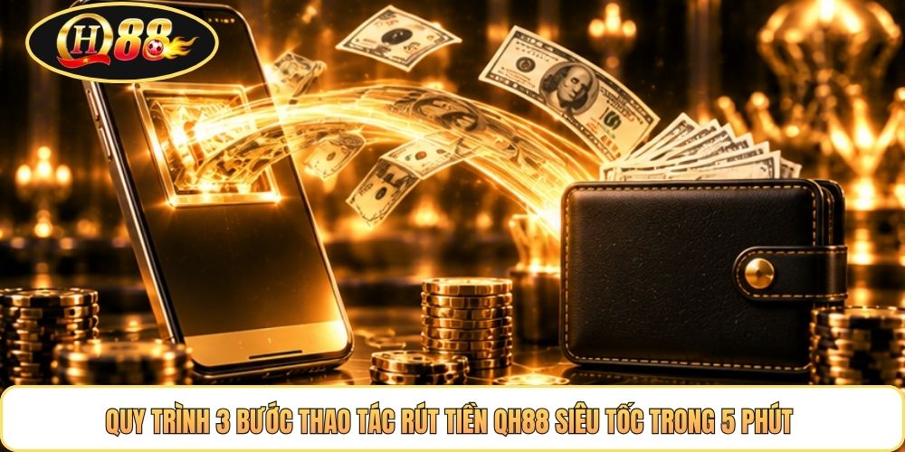 Quy trình 3 bước thao tác rút tiền QH88 siêu tốc trong 5 phút 